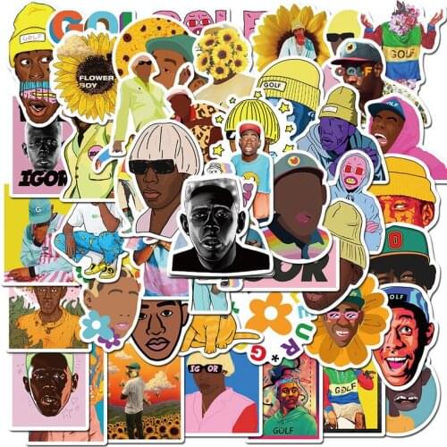 10/50pcs Rapper Tyler The Creator Waterproof Stationery Sticker PVC Skateboard Suitcase Luggage Laptop Stickers Kid Toy Sticker