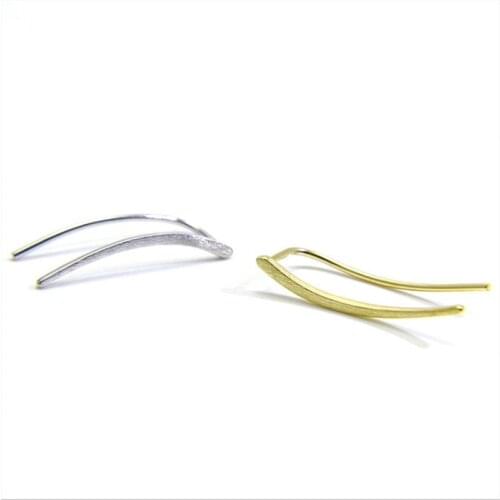 Israeli Designer S925 Sterling Silver Streamlined Calligraphy Fashion Creative U-Shaped Earrings Korean Fashion Jewelry Silve