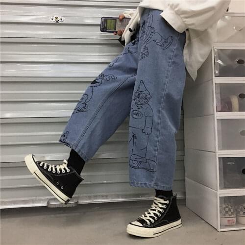Cartoon Jeans Women Loose Summer High Waist Pants Streetwear Pantalones Mujer Vaqueros Japan Harajuku Jeans Hip Hop Amine Pants