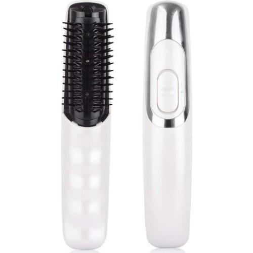 Electric Laser Anti-Loss Hair Re-Growth Infrared Vibrating Massaging Therapy Hairbrush Plastic Hair Comb White Portable