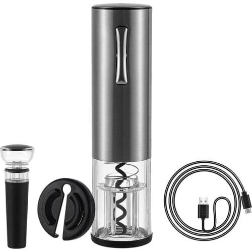 Electric Wine Opener Set-Automatic Wine Bottle Opener Screwpull Corkscrew Rechargeable USB Charging Cable for Wine Lover