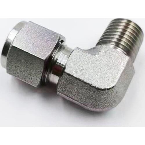 Tube fittings & pipe fittings, 316 SS ninety degrees elbows male, NPT, can combination with Swagelok