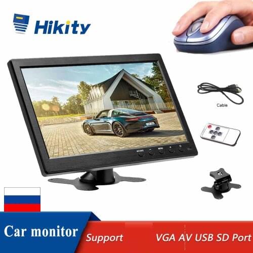 Hikity 10.1" HD 1024*600 color TFT LCD Screen Slim Display Car monitor Home monitor PC Display Support VGA AV USB SD Port