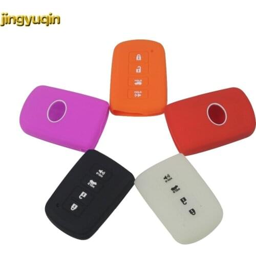 Jingyuqin for Toyota Camry RAV4 Avalon Corolla Altis Silicone Remote Car Key Case Cover Case 4 Buttons Car Styling