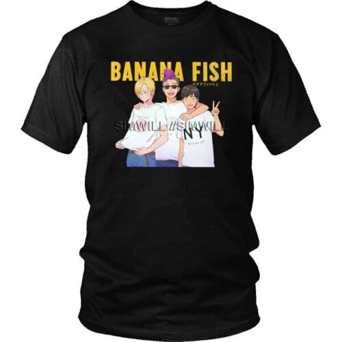 Kawaii Banana Fish Ash Lynx Eiji Okumura Tshirts Men Fashion Tee Tops Cotton T Shirts Short Sleeve Otaku Anime Manga T-shirts