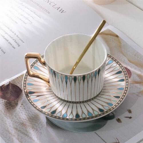 Ceramic Coffee Mug Tea Milk Cup & Saucer Drinkware With Tray & Spoon Teapot Kitchen Drinking Utensils Wedding Gift Eco-Friendly