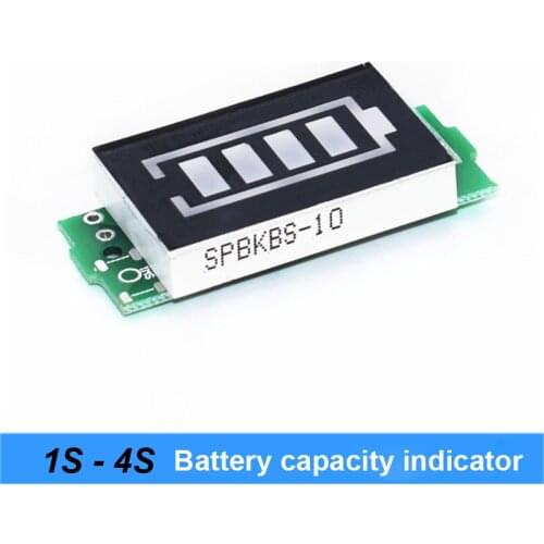 Series Lithium Battery 1s 2s 3s 4s Capacity Indicator Module 4.2v 8.4v 12.6v 16.8v Blue Display Battery Screwdriver and bike
