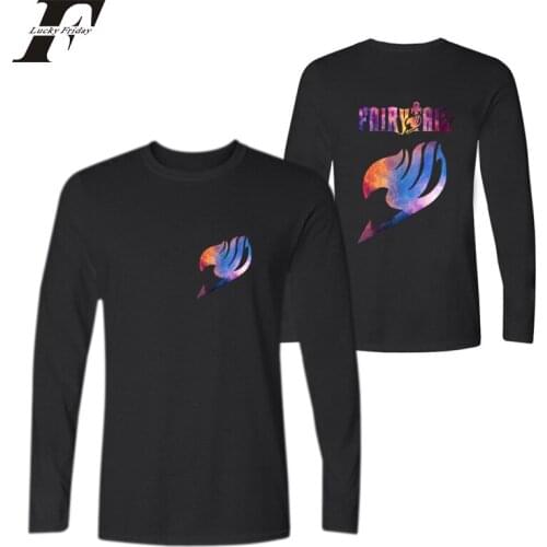 LUCKYFRIDAYF 2017 FAIRY TAIL Autumn Anime Print Tee Shirt Men/women Long Sleeves camisa masculina Cartoon T-shirt Tops