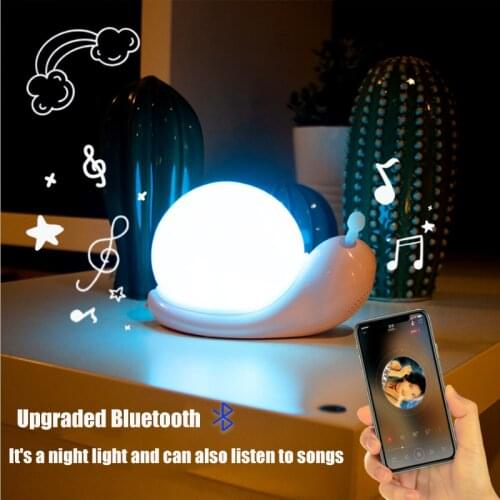 Mini Bluetooth Speaker with Stereo Snail Night Light Moon Light With Sleeping Toy Cute Childrens Toy Night Light