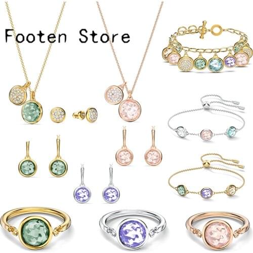 SWA Fashion Ladies Jewelry Exquisite Candy Colors Tahlia Jewelry Accessories Earring Bracelet Necklace Set Party Jewelry Gifts