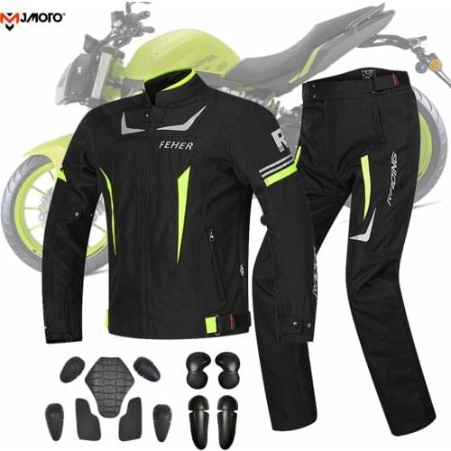 2021 Motorcycle Jacket Men Motorbike Trouser Riding Suit Moto Jacket Pants Touring Motocross Biker Body Protection Gear All Set