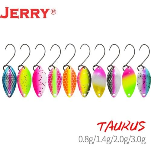 Jerry Taurus ultralight micro area trout spoon kit spinners baubles glitters UV color glowing fishing lures set