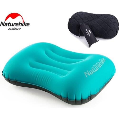 Naturehike Hand Press Inflatable Pillows With Cover Air Soft Cushion Compressible Compact Pillows Neck Support