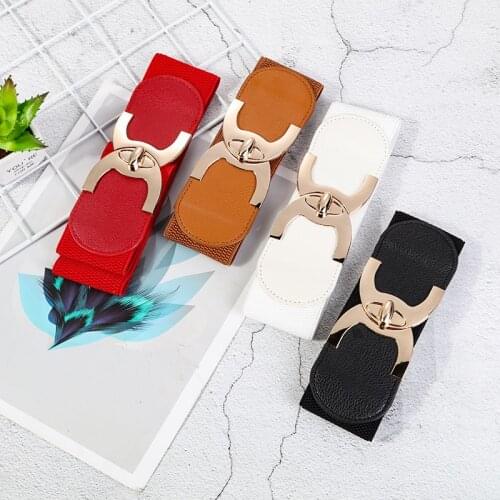 2020 New Fashion Korean Style Buckle Elastic Wide Belt Wide Cummerbund Strap Belt Waist Female Women Accessories