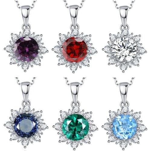 1Pcs Pendant Necklace Crystal Gem Fashion Necklace Womens Elegant Anniversary Gift