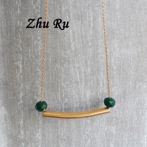 Present 2018 new Wholesale fashion trendy sexy long Hollow tube Through pendant necklace collar Jewellry women jewelry