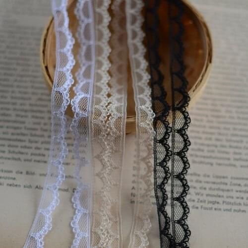 Free Shipping 1cm 15meter Polyester 3 Color Available Small Lace Trim Women Underwear Material Z422