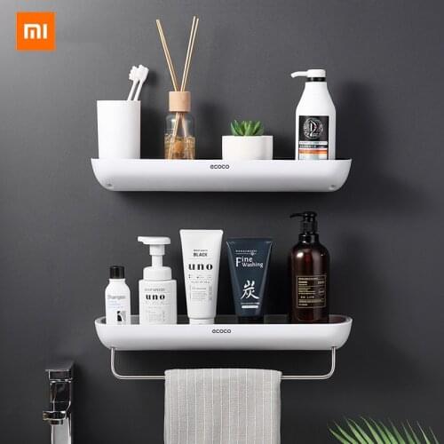 Xiaomi Bathroom Shelves Organizer Wall Mount Home Towel shelf Shampoo Rack With Towel Bar Storage Rack Bathroom Accessories