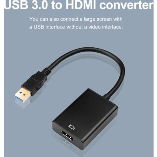 Portable HD 1080P 60Fps USB 3.0 To HDMI-compatible Audio Video Adaptor Converter Cable For Windows 7/8/10 PC