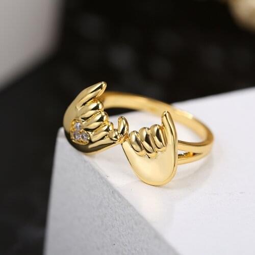 Simple Heart Rings for Women Lover Couple Ring Gold Cubic Zirconia Stainless Steel Wonderful Choice Jewelry Gifts 2021 New