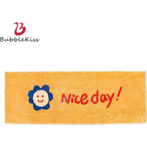 Bubble Kiss Long Home Bedside Carpets For Kids Imitation Cashmere Living Room Rugs Cartoon Pattern Water Absorption Floor Mat