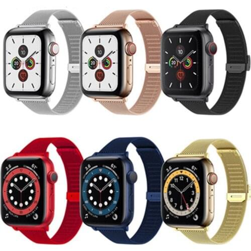 Milan watch strap for Apple Watch Bands 44mm 42mm 40mm 38mm Stainless Steel Replacement iWatch Bands for Series 6/SE/5/4/3/2/1