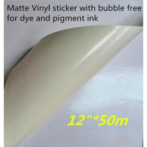 12"*50m inkjet vinly sticker roll with bubble free adhesive for inkjet printer
