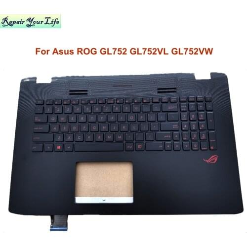 US UI Backlit Keyboard Palmrest For ASUS ROG GL752 GL752V GL752VL GL752VW GL752VWM PC Keyboards C shell TopCase 13NB0941AP0301