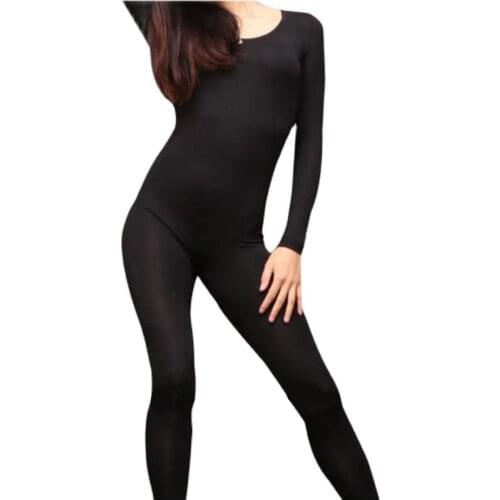 XXL Plus Size O-neck Modal Long Sleeve Bodysuit Soft Bodycon Rompers Womens Jumpsuit Set One Piece Babydoll Body Sculpting Suit