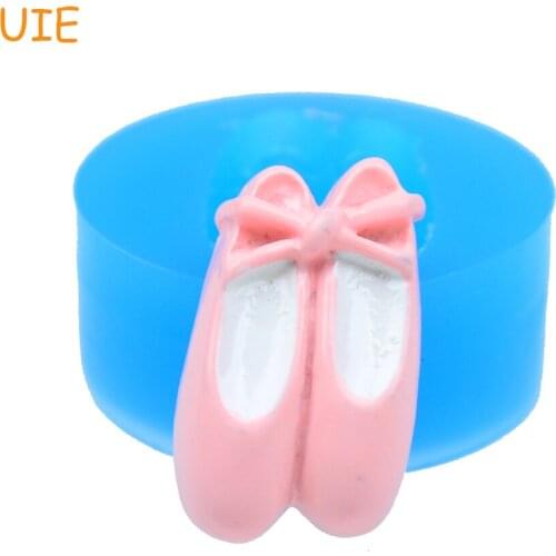 FYL238U 22.4mm Ballet Shoes Silicone Mold for Fondant Craft, Cake Decorating Tools, Chocolate, DIY Handmade, Resin, Cookie Soap