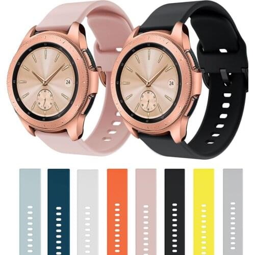 Silicone Replacement Wristbands Accessory For Samsung Galaxy Watch active 42mm 20mm Running Sport Watch band Soft Silicone strap