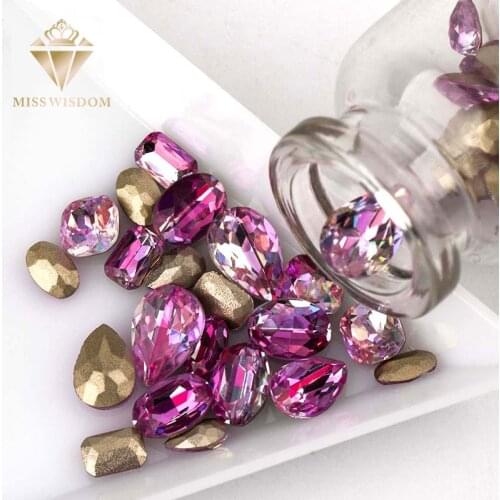High quality rhinestones 50pcs/pack pointback Glue on nail art Rose flame Laser 209LS nail sticker DIY symphony nail K9 nail art