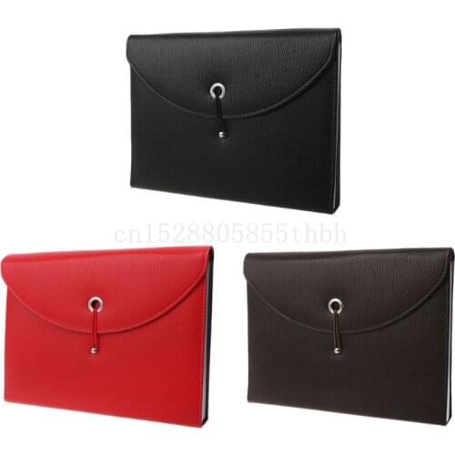 Fashion A4 Business Bag Men Lady Leather Pouch Paper File Folders Package Messenger Bags 13 Layers