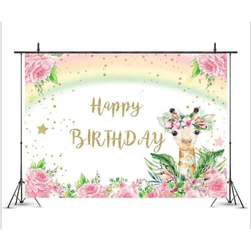 Baby Birthday Party For Photography Customize Background Photocall Animals Cartoon Zoo Photo Studio Props Backdrop Vinyl