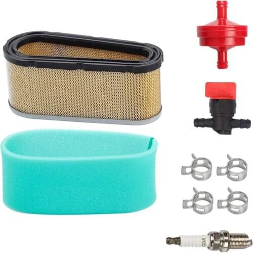 Air Cleaner Prefilter Fuel Shut-Off Valve Spark Plug For Briggs & Stratton 496894S 493909S 272403S 12.5-17 HP Engine