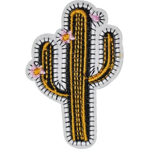 Cactus Embroidered Iron On Patch Clothes DIY Creative Badges Plant Patches For Clothing Backpack Cowboy Jacket Stickers