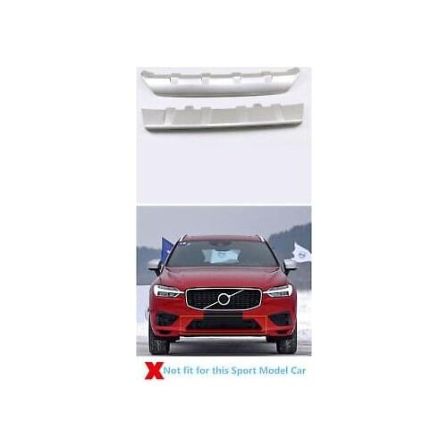 Plastic Front + Rear Bumper Protector Skid Plate 2pcs For Volvo XC60 2018 - 2019