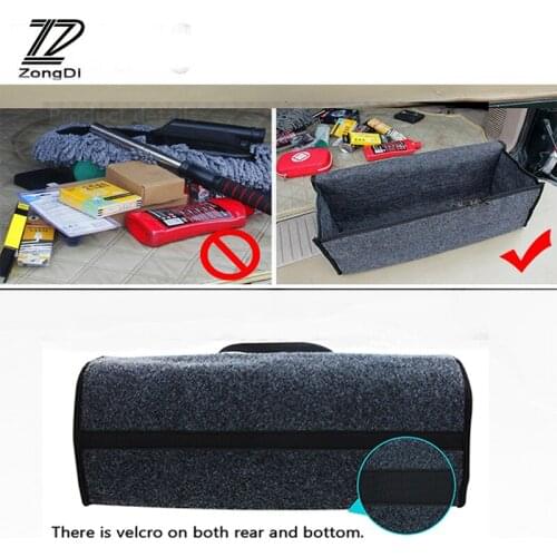 ZD For Renault Megane 2 3 Duster VW Touran Passat B6 Golf 7 T5 T4 Fiat 500 Car Rear Boot Portable Bag Trunk Storage Organizer