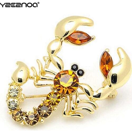 Women Fashion Animal Scorpion Crystal Rhinestone Scarf Brooch Pin Party Jewelry Enamel Pin Lapel Pin Men Jewelry Gifts Brooches