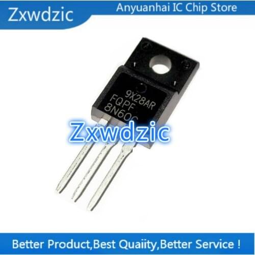 Zxwdzic 10pcs new imported original FQPF8N60C 8N60 TO-220 N channel MOS FET 600V 7.5A