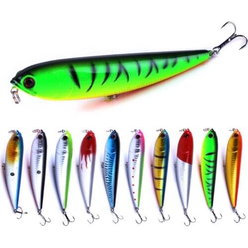1PCS 11.5cm 22g Pencil Fishing Lure Top Water Dogs Wobbler Fishing Tackle with 3D Eyes