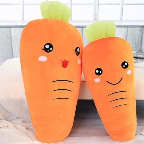 1PC 45CM Cartoon Smile Carrot Plush toy Cute Simulation Vegetable Carrot Pillow Dolls Stuffed Soft Toys for Children Gift