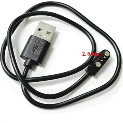 20pcs Magnetic Charging Cable USB 2.54 Pitch Male 2 Pin Pogo Connector Charger Cable Cord for Smart Watch GT88 G3 KW18Y3 GT68