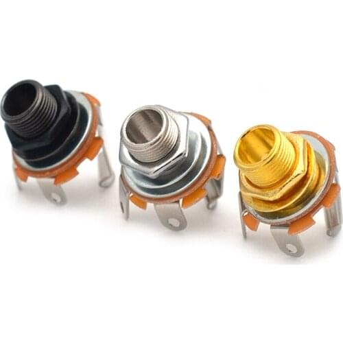 3 Colors 1/4" Mono Input Jack Plug Socket For Electric Guitar Bass,Guitar Pickup output jack Plug Socket 6.35mm