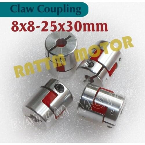 4pcs 8x8mm CNC Flexible Jaw Spider Plum Coupling Shaft Coupler D25L30