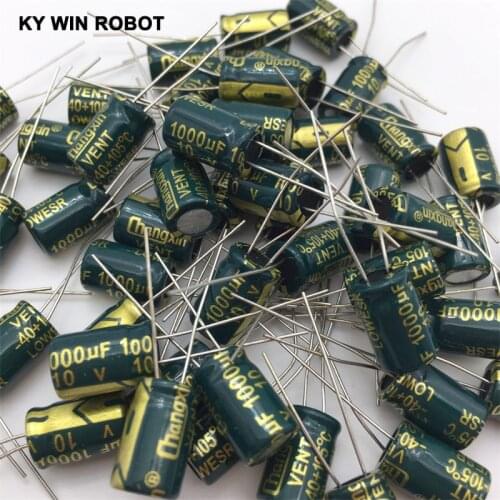 Free shipping 50pcs Aluminum electrolytic capacitor 1000uF 10V 8*12 Electrolytic capacitor