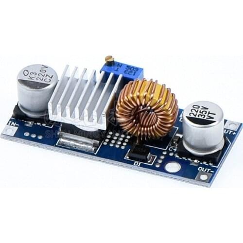 5A XL4015 DC-DC 4-38V To 1.25-36V 24V 12V 9V 5V Step Down Adjustable Power Supply Module LED Lithium Charger with Heat Sink