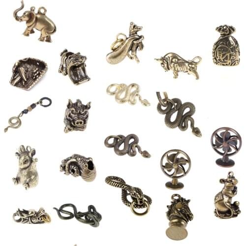 Antique Bronze Snake Copper Brass Factory Copper Small Zodiac Rat Bags Copper Mouse Decoration Lucky Fortune