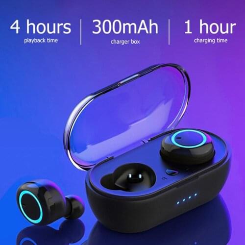 Support Dropshipping Bluetooth 5.0 TWS Wireless Stereo HiFi Earphones Sports Earbuds with Charge Box in-ear design