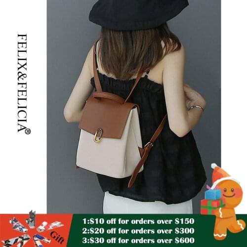 FELIX&FELICIA Factory Brand Fashion Backpacks Genuine Leather Women Shoulder Bag Ladies Designer Teenagers Girls Summer Backpack
